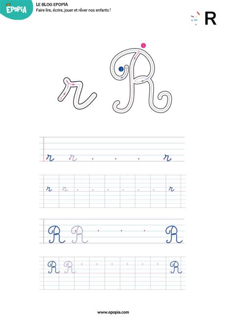 Apprendre à écrire La Lettre R En Majuscule Minuscule Cursive