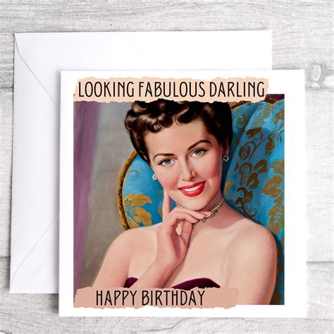 Pin Up Retro Birthday Card Sassy Birthday Card Pin Up Girl Birthday Personalised Sassy Birthday
