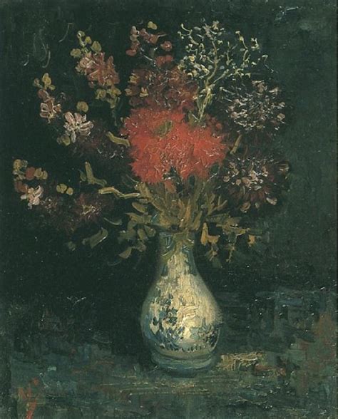 Oil painting of a floral arrangement by the famous dutch painter of the nineteenth century. Vase with Flowers - Vincent van Gogh - WikiArt.org ...