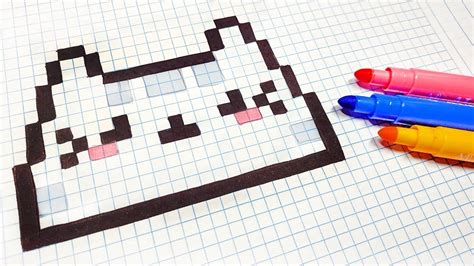 Handmade Pixel Art How To Draw A Kawaii Cat Pixelart Youtube