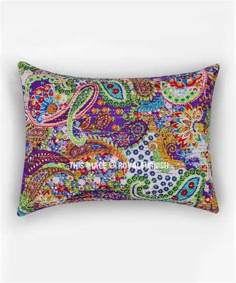Purple Paisley Bohemian Cotton Pillow Sham Set Of 2
