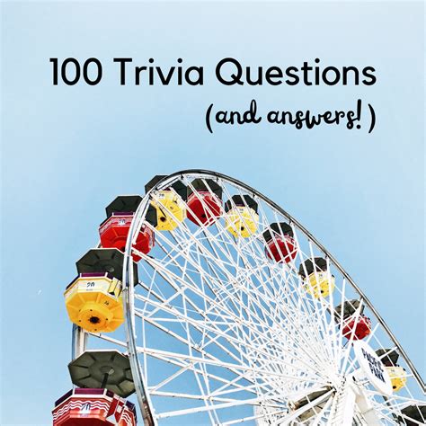 Top Ten Best Trivia Questions Printable Templates