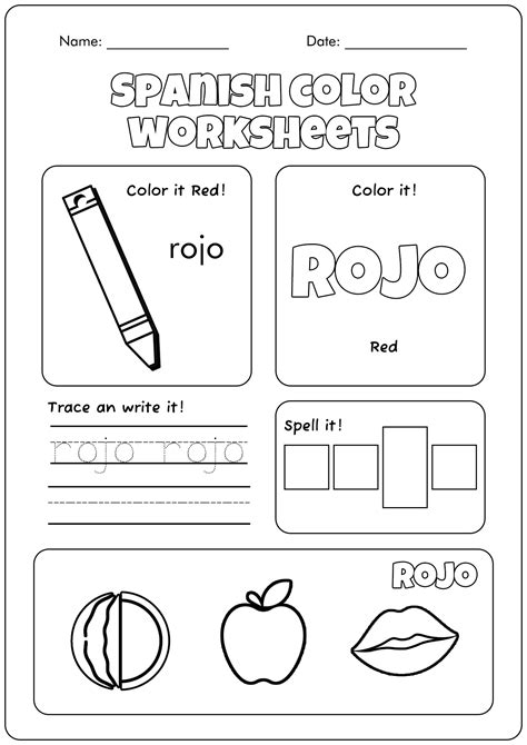 12 spanish name worksheets free pdf at