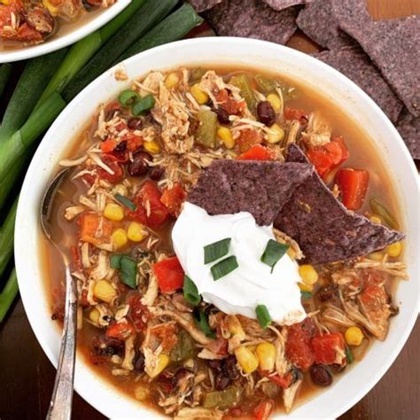 Without the chicken broth, it is thick enough for my kids to spoon this into tortillas and top with cheese. Crock-Pot Taco Soup - Eating Gluten and Dairy Free ...