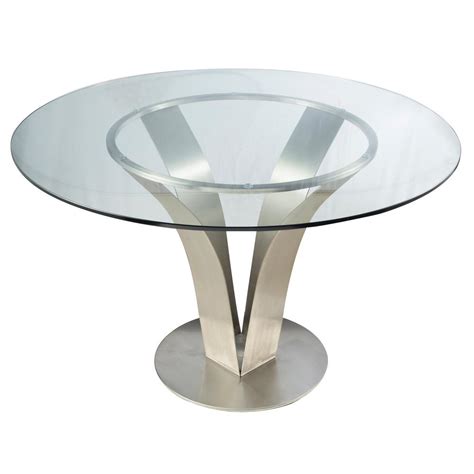 Armen Living Cleo Contemporary Dining Table In Stainless Steel With Clear Glass Lccldib201to