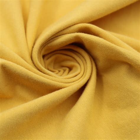 Free Shipping Yellow Cotton Spandex Jersey Knit Fabric Combed 10oz