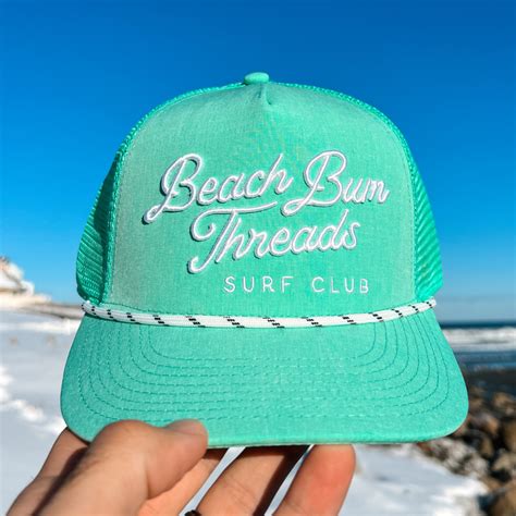 script logo hat ~ seafoam beach bum threads surf club