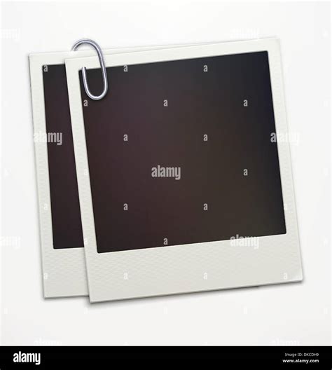 Vector Illustration Of Two Blank Retro Polaroid Photo Frames Over Soft Background Stock Vector