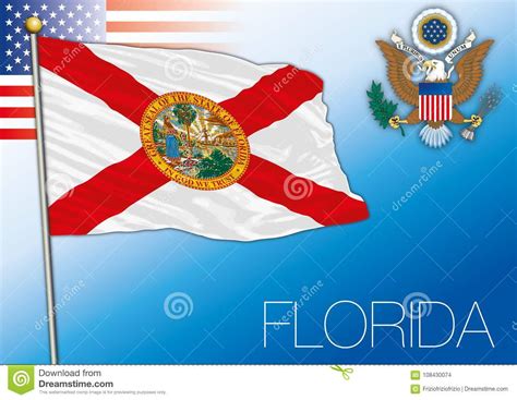 Florida Federal State Flag United States Stock Vector Illustration