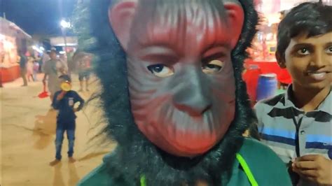 Mahi As Chimpanzee Mask Moni As Tiger Mask Dance Show At Exhibition