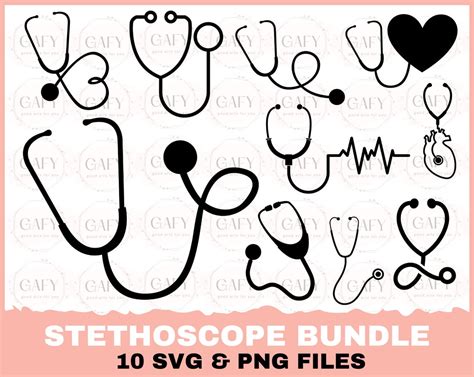 Stethoscope Svg Bundle Stethoscope Svg Stethoscope Clipart Cut Files