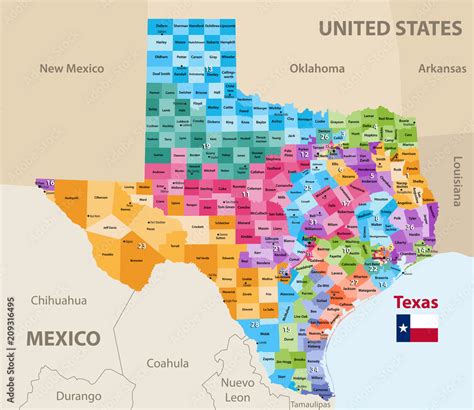 Fototapeta Kuchenna Vector Map Of Texas S Congressional Districts High