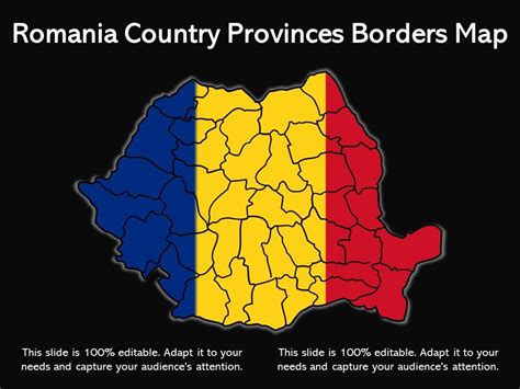 Romania Country Provinces Borders Map Presentation Graphics