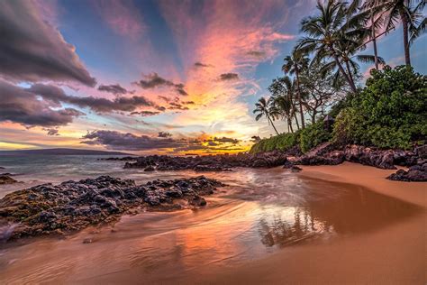 Hawaiian Sunset At Secret Cove Maui Canvas Wrap Print Personalthrows