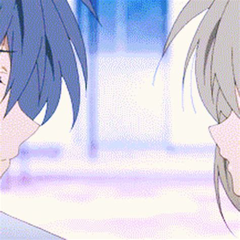 File:furious match between nezuko and susamaru.gif. anime Good: Romantic Anime Kiss Gif