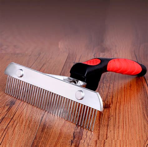 Stainless Steels Pet Comb Hair Handle Nail Rake Row Medium And Large