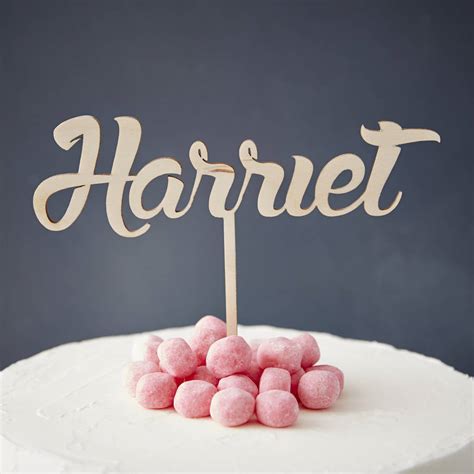 Personalised Name Wooden Cake Topper By Sophia Victoria Joy