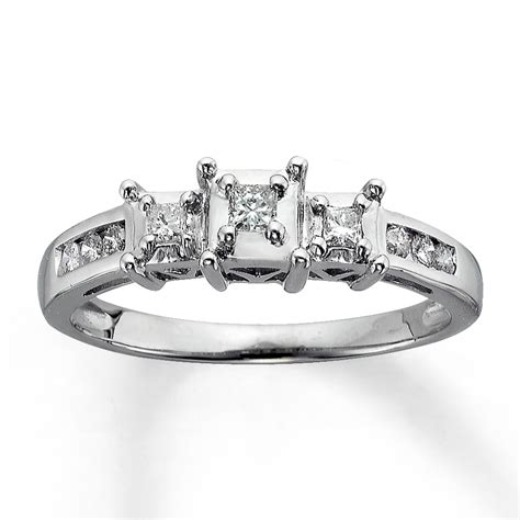 Kay Diamond Ring 14 Ct Tw Princess Cut 14k White Gold