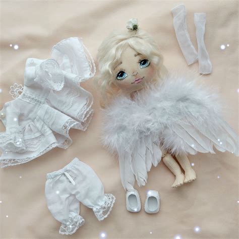 Doll Handmade White Angel Art Doll Tilda Doll Tissue Doll Etsy