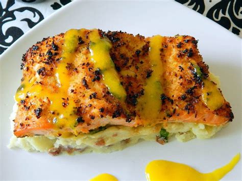 How did we do it? Coconut Crusted Salmon with Mango Rum Sauce | Fish recipes ...