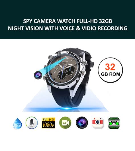 Spy Camera Watch Full Hd 32gb Built In Night Vision Waterproof Mobile