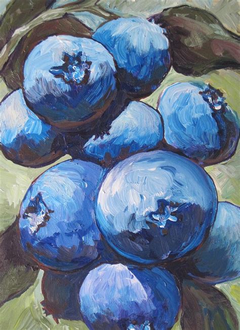 Blueberries Painting By Sandy Tracey Pixels