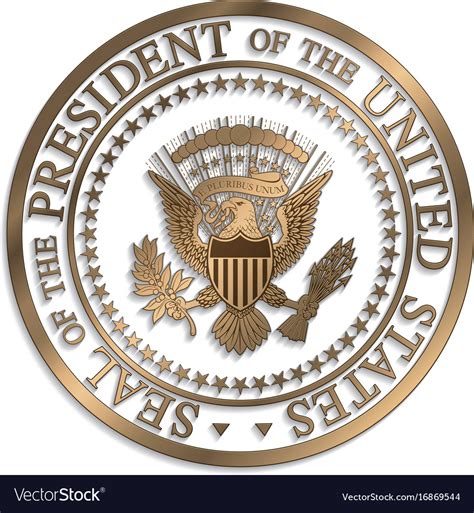 Presidential Seal Gold Against White Ai Vector Image