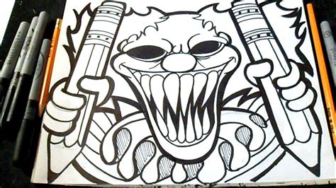 Muchas plantillas o stencils para graffiti!! Dibujo | Payaso con lapices Graffiti | ZäXx - YouTube