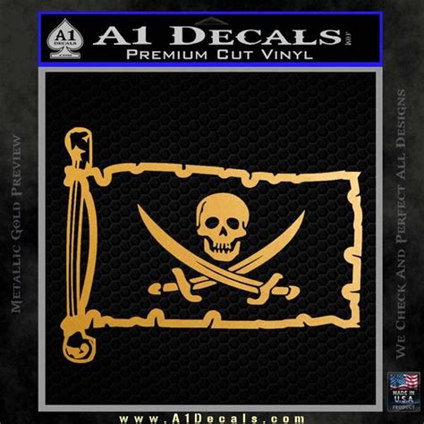 Jolly Roger Calico Jack Rackham Pirate Flag Int Decal