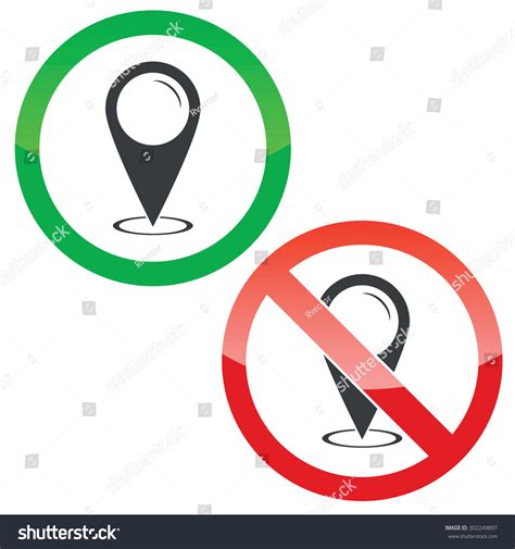 Allowed Forbidden Signs Map Marker Pointing Stock Vector Royalty Free