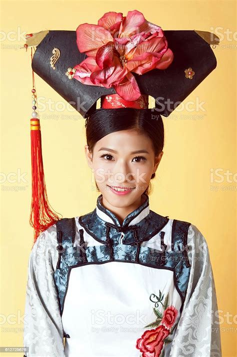 Beautiful Chinese Woman Wearing Traditional Outfit Stock Photo