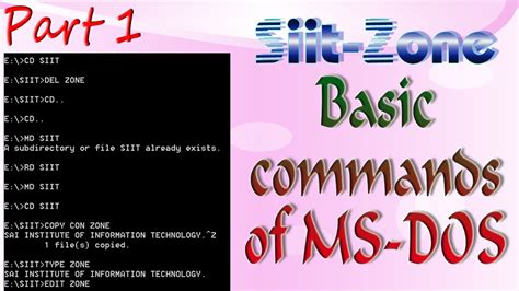 Basic Commands Of Ms Dos Part 1 Youtube