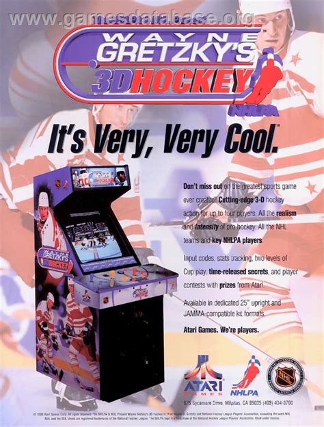 Wayne Gretzky S 3D Hockey Arcade Artwork Advert
