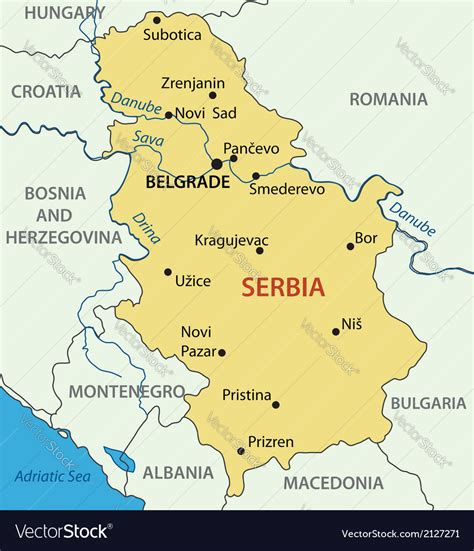 Republic Serbia Map Royalty Free Vector Image
