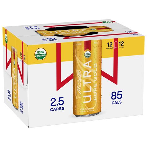 Michelob Ultra Pure Gold Lager Beer 12 Oz Slim Cans Shop Beer At H E B