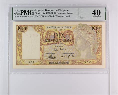 Banknote 10 Nf Type 1959 Isis Algeria 1959 1961 F740 105 Pick 119 Tbb B147b