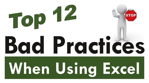 Top 12 Bad Practices When Using Excel Youtube
