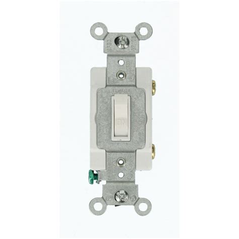 Leviton 20 Amp Commercial Grade Single Pole Toggle Switch White 54521