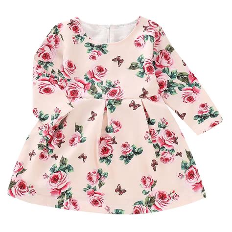 Puseky Baby Girls Fall Valentines Day Dress Clothing Children Floral