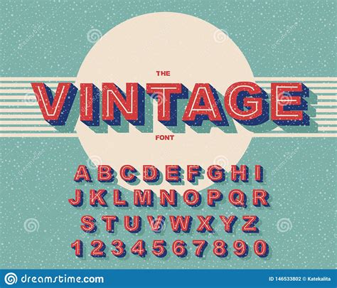 Vector Of Modern Bold Font And Vintage Alphabet Vector 80 S 90 S Stock