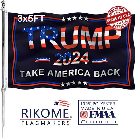 rikome double sided trump 2024 flag 3x5 outdoor black take america back trump