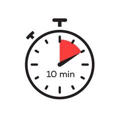 Timer 10 Minutes Symbol Color Style Isolated Vector Image