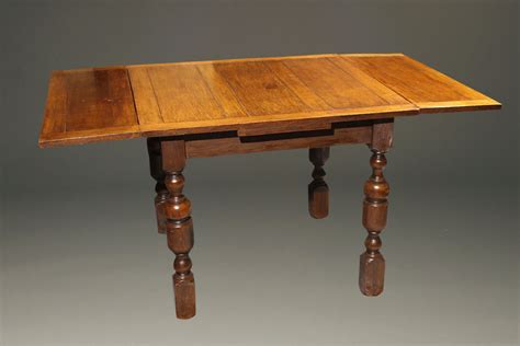 Antique English Oak Drawleaf Pub Table With Sturdy Turned Legs