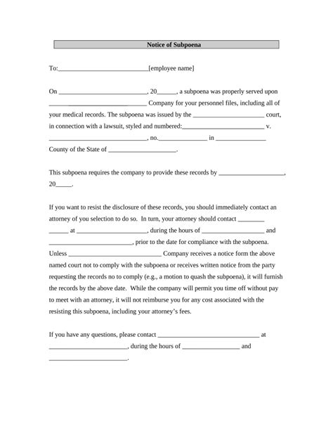 Handwritten Subpoena Form Fill Out And Sign Printable Pdf Template