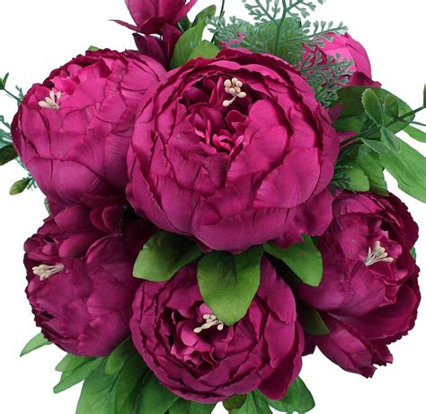 Duovlo Springs Flowers Artificial Silk Peony Bouquets Wedding Home