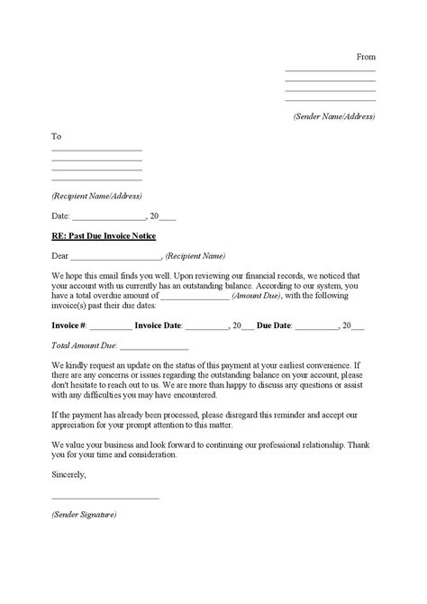 Past Due Invoice Letter Template Free Download Easy Legal Docs