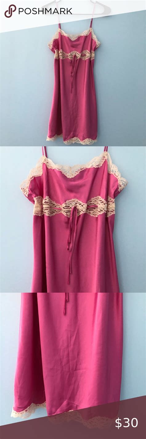 Victorias Secret Pink Satin Chamise Night Gown S Night Gown Pink Satin Victorias Secret Pink