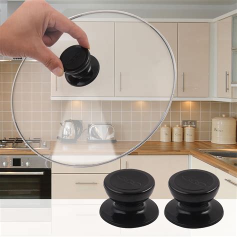 2pcs Pot Lid Knob Handle Plastic Knobs Cookware Cover Replacement For