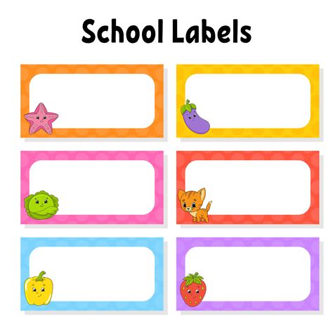 Set Stickers For School Empty Template Name Tags T Labels