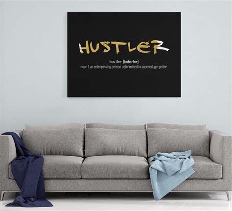 Hustler Definition Canvas Wall Art Motivational Wall Decor Etsy